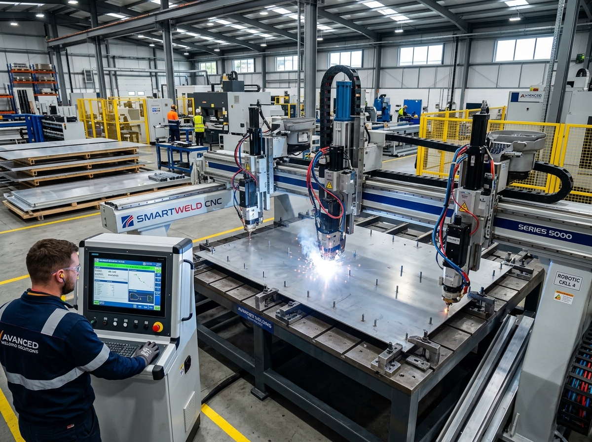 High tech CNC automated stud welding system in Houston TX production facility